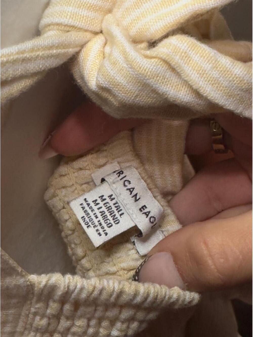 American Eagle Cream Linen Blend Cottage Dress 🤍 - Picture 7 of 8